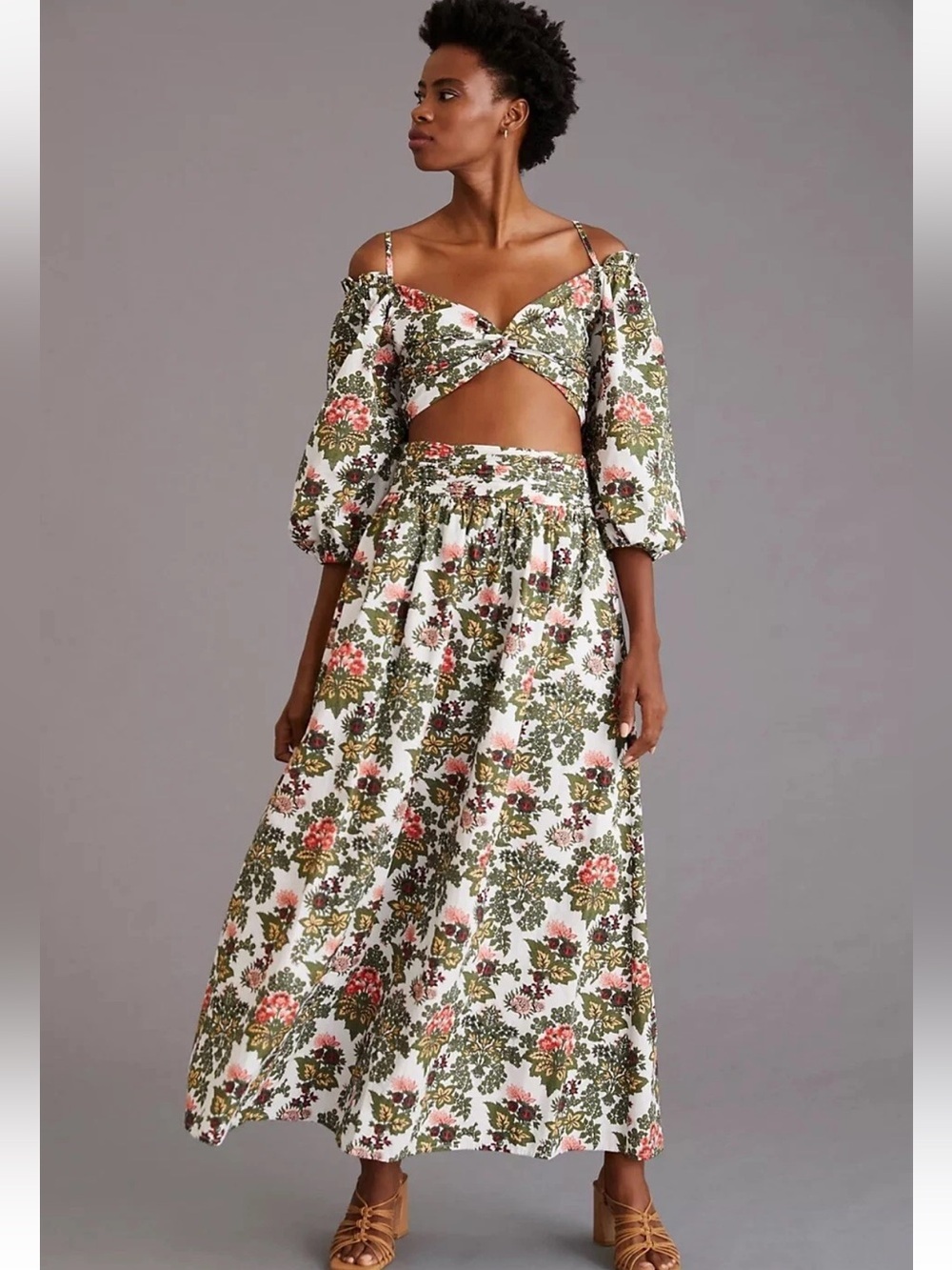 Anthropologie Forever that Girl floral Skirt Set Size Small